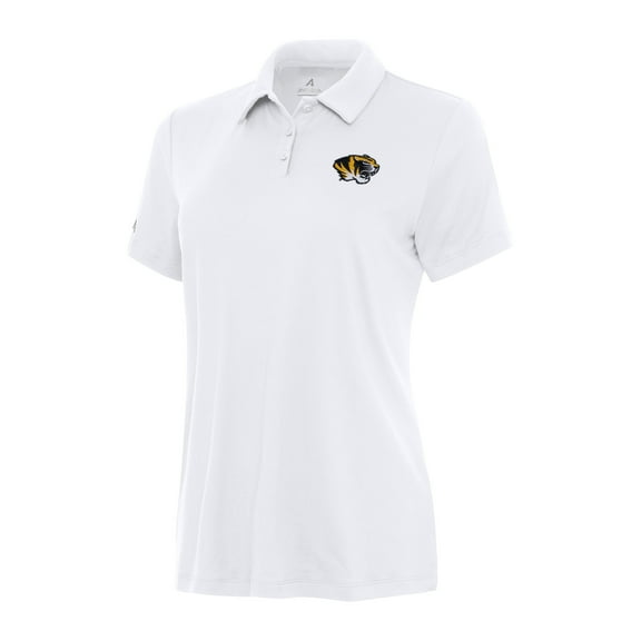 Women's Antigua White Missouri Tigers Reprocess Polo