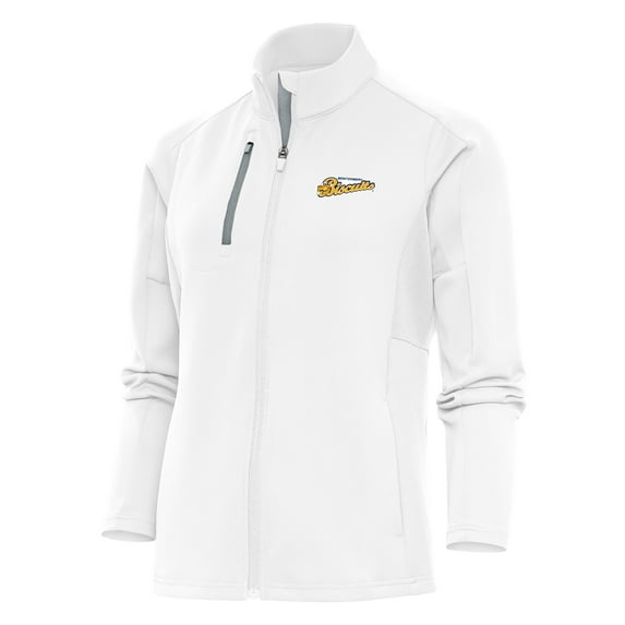 Women's Antigua White Montgomery Biscuits Generation Full-Zip Jacket