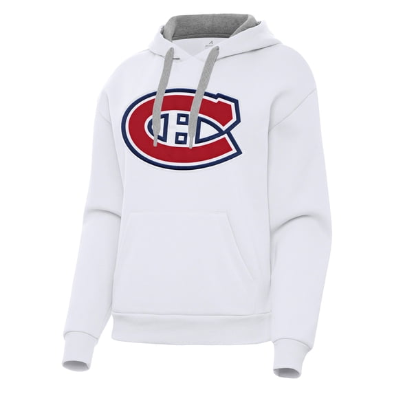 Women's Antigua White Montreal Canadiens Victory Pullover Hoodie