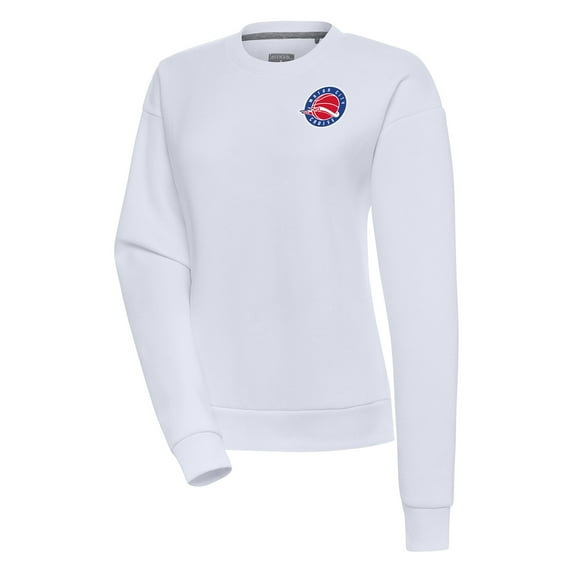 Women's Antigua White Motor City Cruise Victory Pullover Sweatshirt