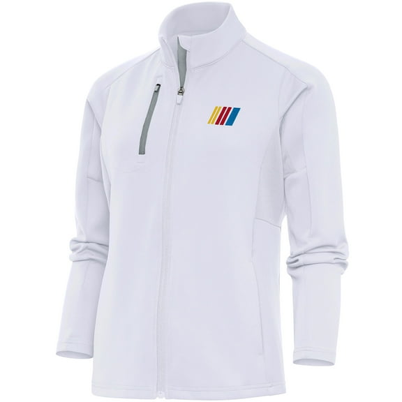 Women's Antigua  White NASCAR Generation Full-Zip Jacket
