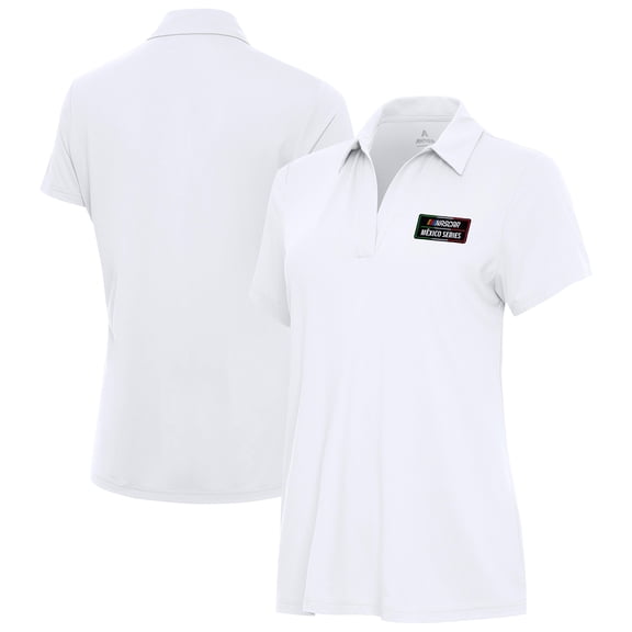 Women's Antigua White NASCAR Mexico Series Race Era Polo