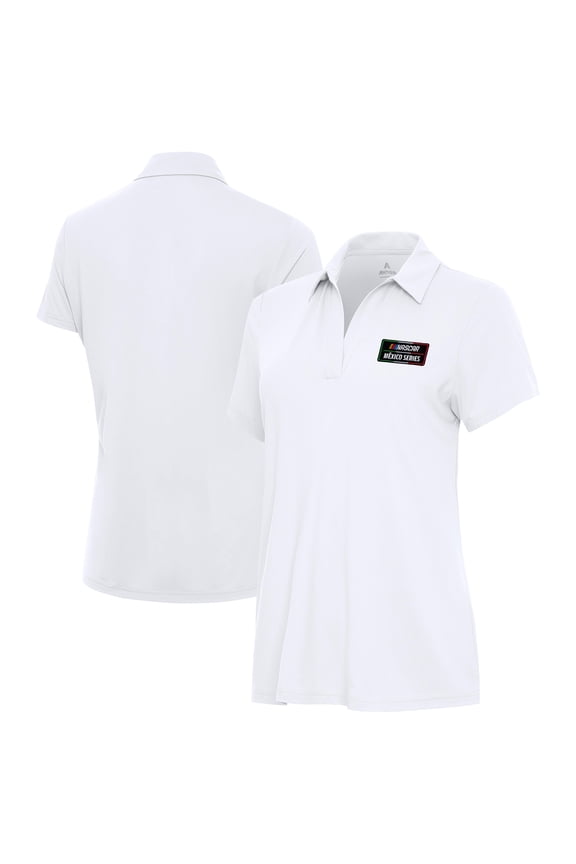 Women's Antigua White NASCAR Mexico Series Race Era Polo