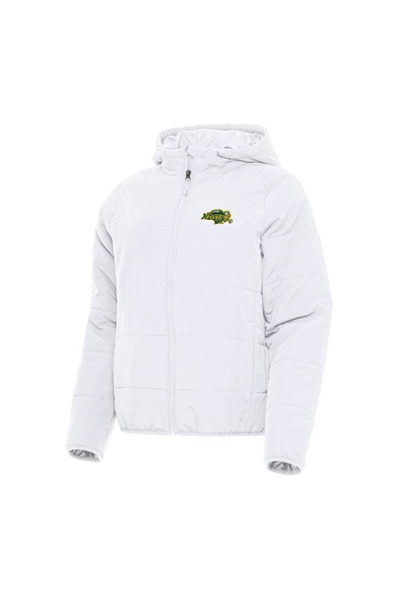 Women's Antigua White NDSU Bison Universe Full-Zip Puffer Jacket