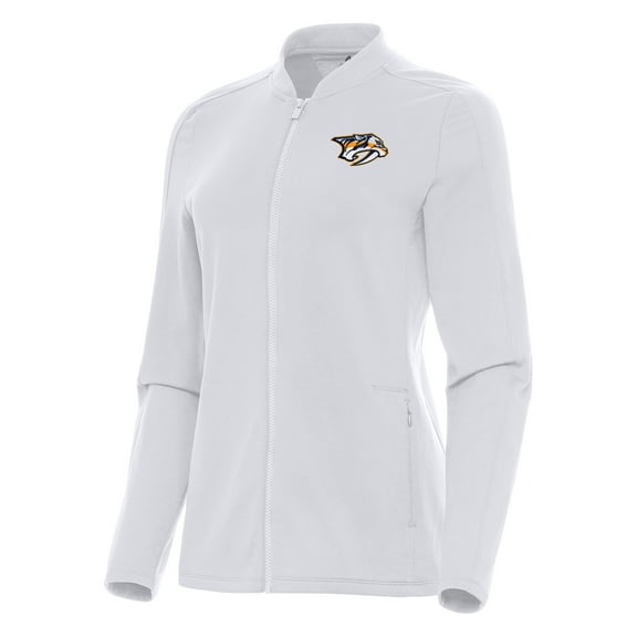 Women's Antigua White Nashville Predators Continual Full-Zip Jacket