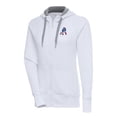 thumbnail image 1 of Women's Antigua White New England Patriots Throwback Logo Victory Full-Zip Hoodie, 1 of 1