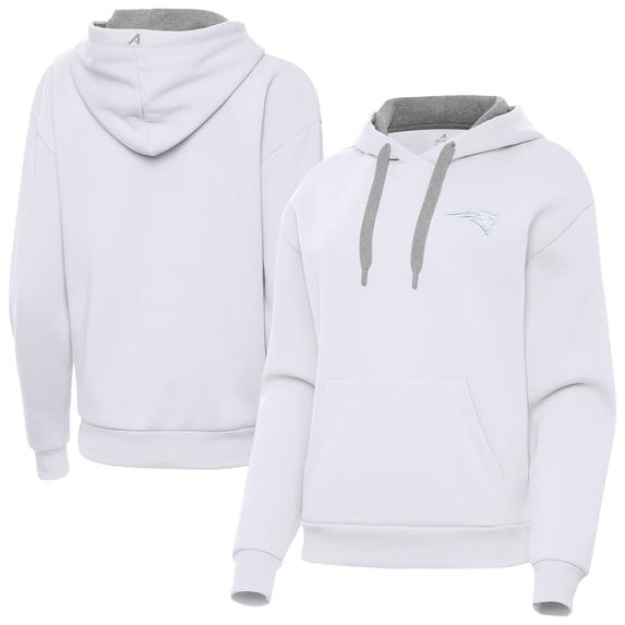 Women's Antigua White New England Patriots Victory Pullover Hoodie