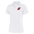 thumbnail image 1 of Women's Antigua White New Jersey Devils Team Logo Tribute Polo, 1 of 1