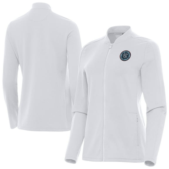 Women's-Antigua  White New York City FC Continual Full-Zip Jacket