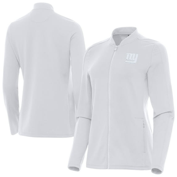 Women's Antigua White New York Giants Continual Full-Zip Jacket