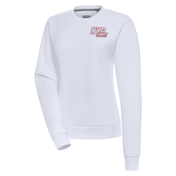 Women's Antigua White New York Giants Victory Pullover Sweatshirt