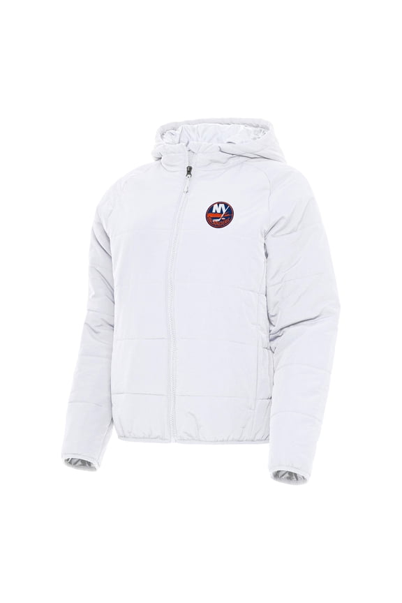 Women's Antigua White New York Islanders Universe Full-Zip Puffer Jacket