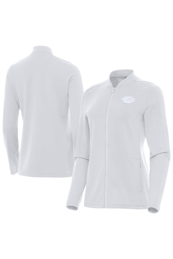 Women's Antigua White New York Jets Continual Full-Zip Jacket