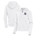 thumbnail image 1 of Women's Antigua  White New York Yankees Contemporary Quarter-Zip Hoodie, 1 of 3