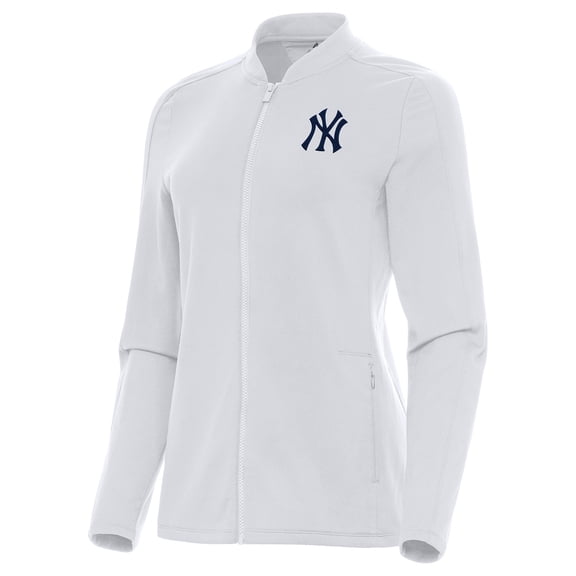 Women's Antigua White New York Yankees Continual Full-Zip Jacket