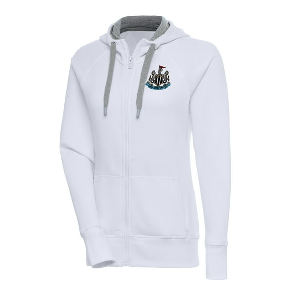 Women's Antigua  White Newcastle United Takeover Full-Zip Hoodie