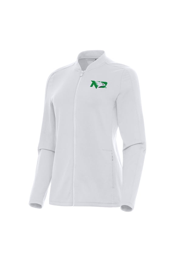 Women's Antigua White North Dakota Continual Full-Zip Jacket