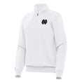 thumbnail image 1 of Women's Antigua White Notre Dame Fighting Irish Victory Quarter-Zip Sweatshirt, 1 of 1