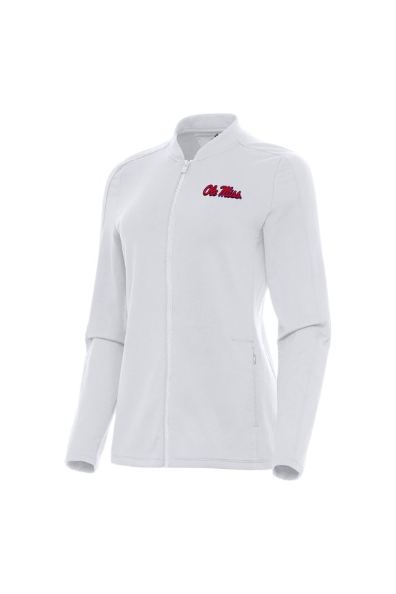 Women's Antigua White Ole Miss Rebels Continual Full-Zip Jacket