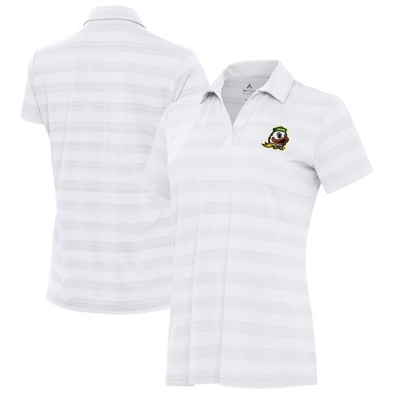 Women's Antigua White Oregon Ducks Tunnel Polo