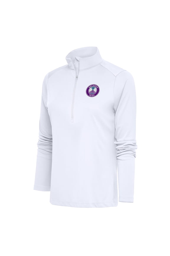Women's Antigua White Orlando Pride Tribute Half-Zip Jacket