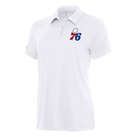 Women's Antigua White Philadelphia 76ers Reprocess Polo