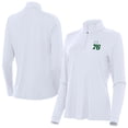 thumbnail image 1 of Women's Antigua White Philadelphia 76ers St. Patrick's Day Intent Quarter-Zip Top, 1 of 4