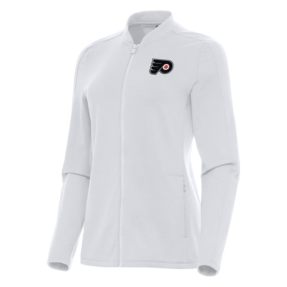 Women's Antigua White Philadelphia Flyers Continual Full-Zip Jacket