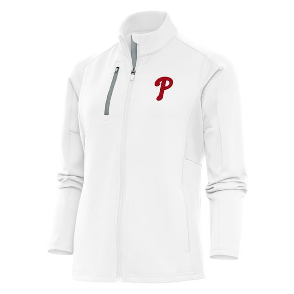 Women's Antigua White Philadelphia Phillies Logo Generation Full-Zip Jacket