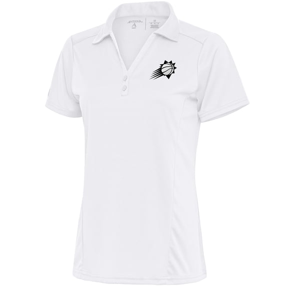 Women's Antigua White Phoenix Suns Brushed Metallic Tribute Polo