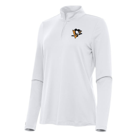 Women's Antigua White Pittsburgh Penguins Reprocess Quarter-Zip Top