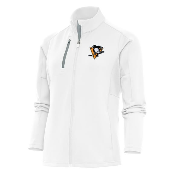 Women's Antigua White Pittsburgh Penguins Team Logo Generation Full-Zip Jacket