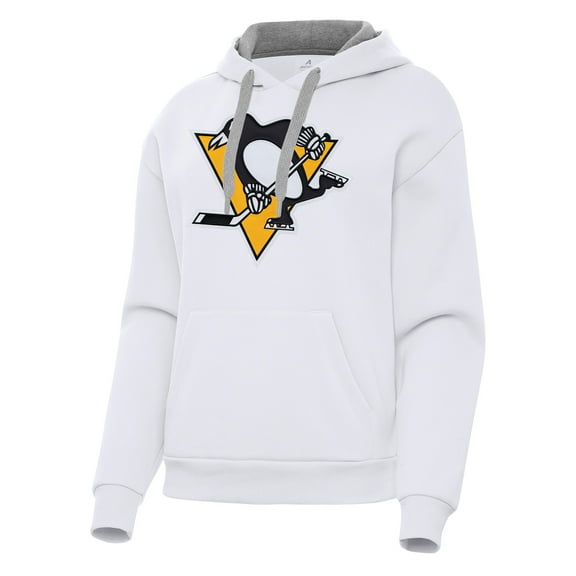 Women's Antigua White Pittsburgh Penguins Victory Pullover Hoodie