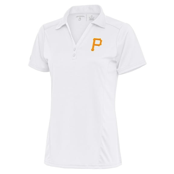 Women's Antigua White Pittsburgh Pirates Logo Tribute Polo