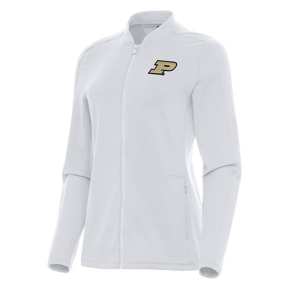 Women's Antigua White Purdue Boilermakers Continual Full-Zip Jacket