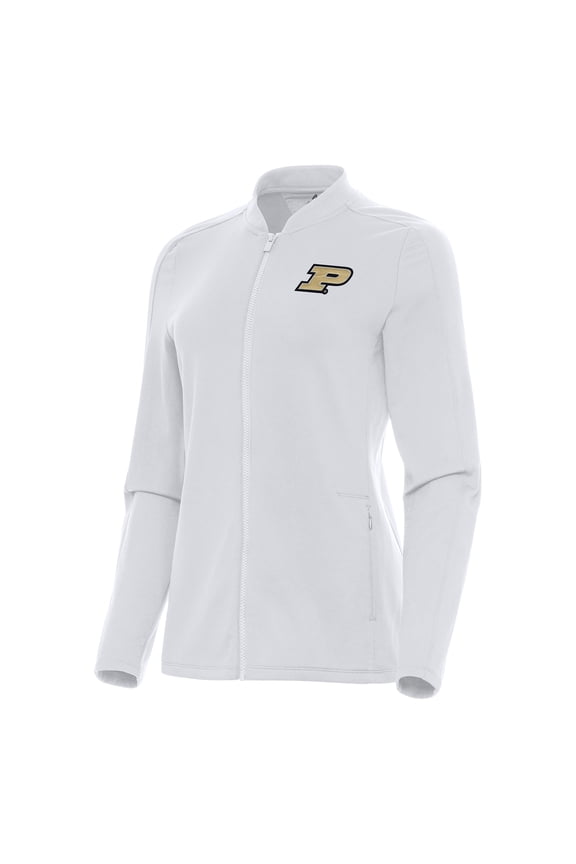 Women's Antigua White Purdue Boilermakers Continual Full-Zip Jacket