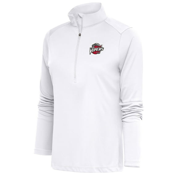 Women's Antigua White Rio Grande Valley Vipers Tribute Half-Zip Pullover Top