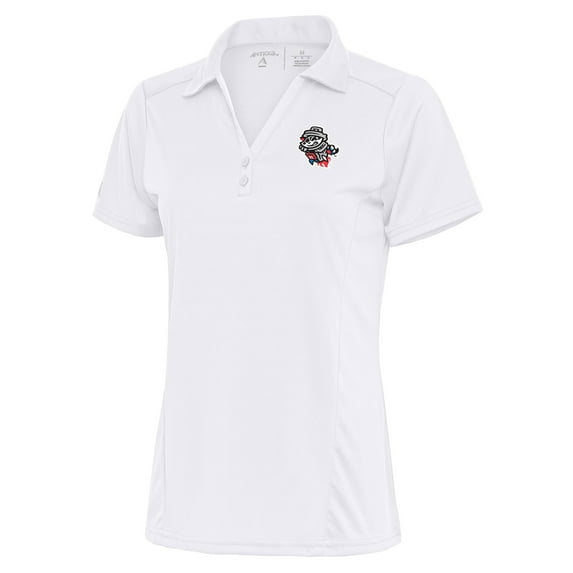 Women's Antigua White Rocket City Trash Pandas Tribute Polo