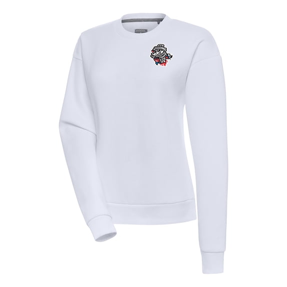 Women's Antigua White Rocket City Trash Pandas Victory Pullover Sweatshirt