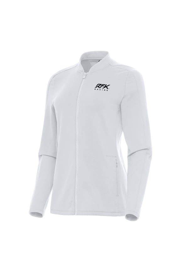 Women's-Antigua  White Roush Fenway Keselowski Racing Continual Full-Zip Jacket