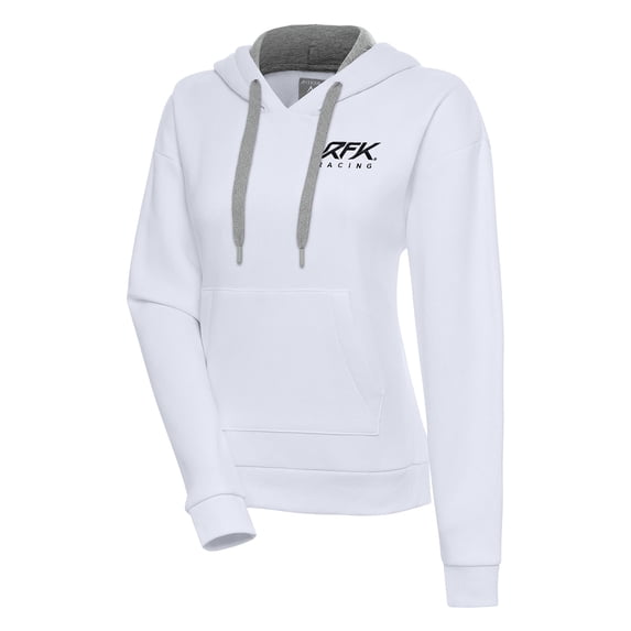 Women's Antigua White Roush Fenway Keselowski Racing Victory Pullover Hoodie