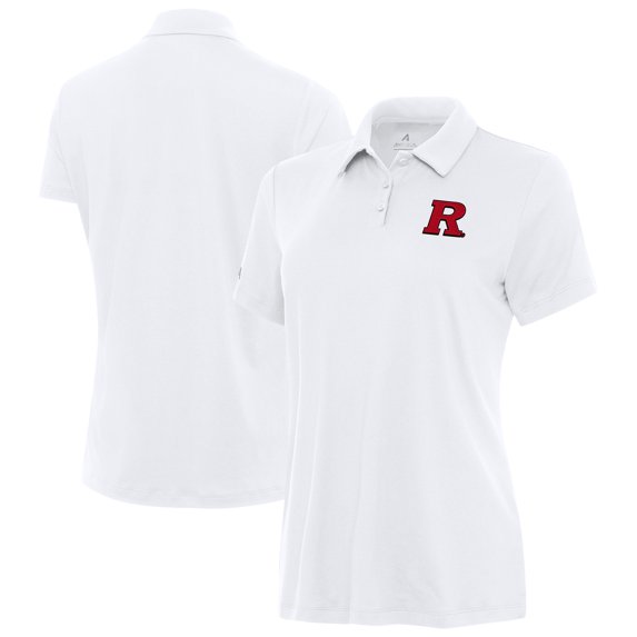 Women's Antigua White Rutgers Scarlet Knights Reprocess Polo
