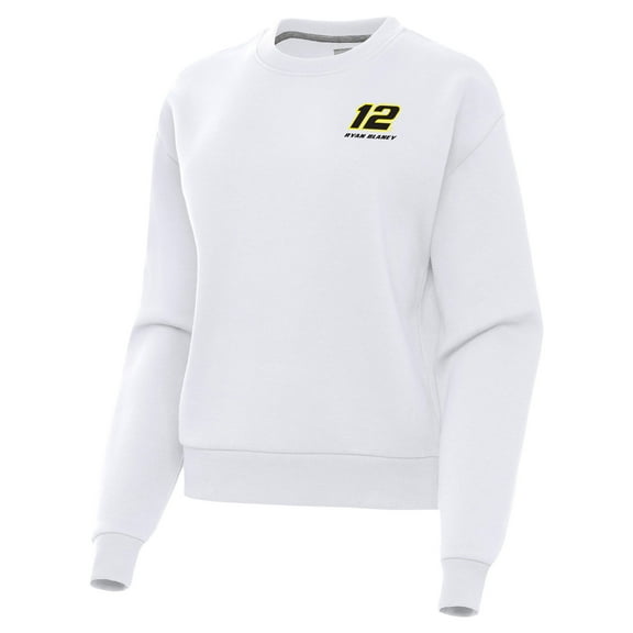 Women's Antigua  White Ryan Blaney-Victory Pullover Sweatshirt