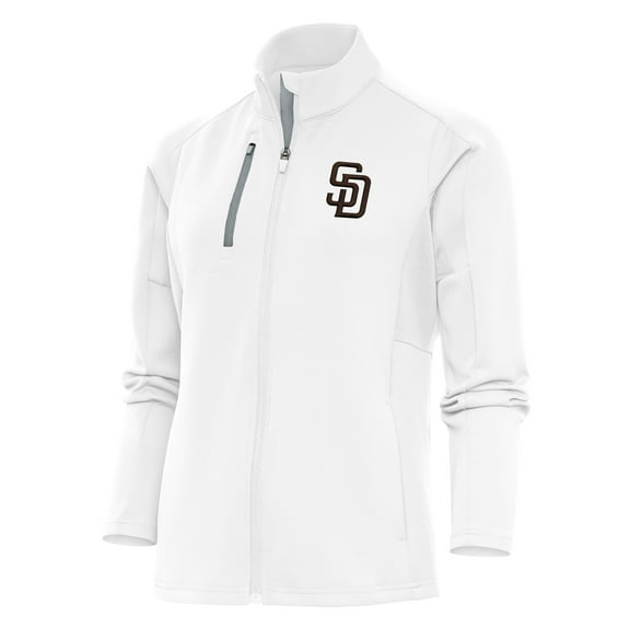 Women's Antigua White San Diego Padres Logo Generation Full-Zip Jacket
