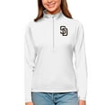 thumbnail image 1 of Women's Antigua White San Diego Padres Tribute Quarter-Zip Pullover Top, 1 of 1