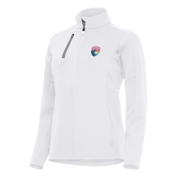 Women's Antigua White San Diego Wave FC Generation Full-Zip Jacket