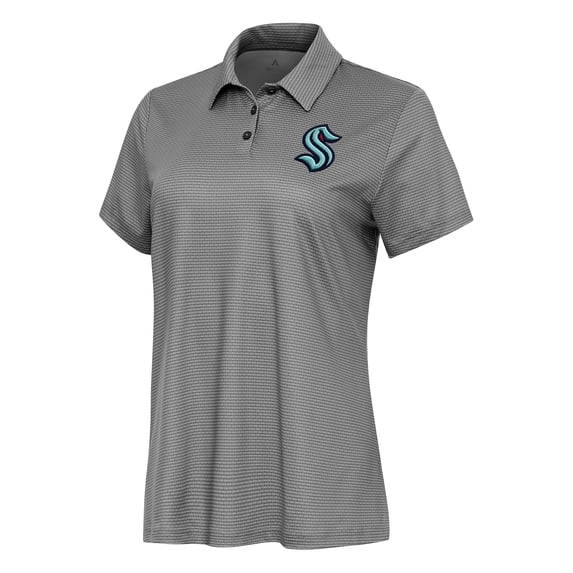 Women's Antigua White Seattle Kraken Rings Polo