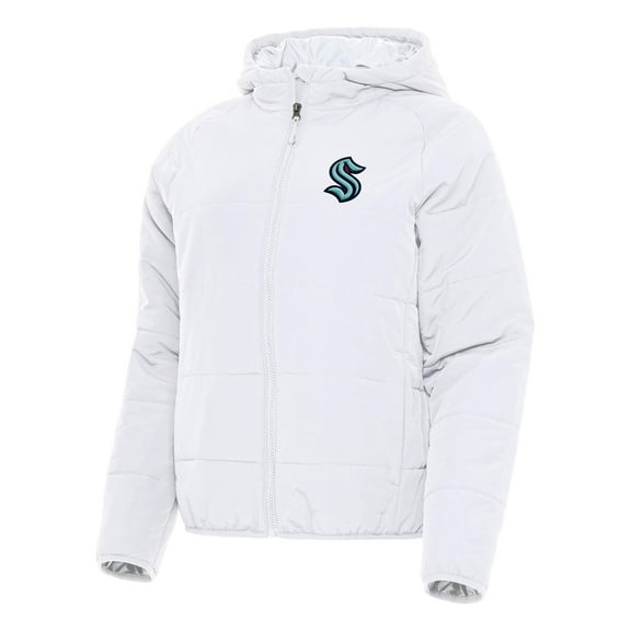 Women's Antigua White Seattle Kraken Universe Full-Zip Puffer Jacket