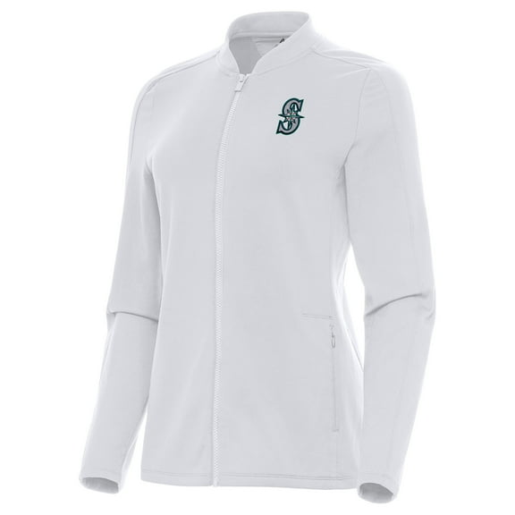 Women's Antigua White Seattle Mariners Continual Full-Zip Jacket