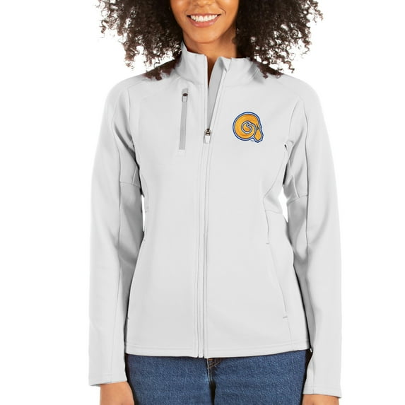 Women's Antigua White/Silver Albany State Golden Rams Generation Full-Zip Jacket